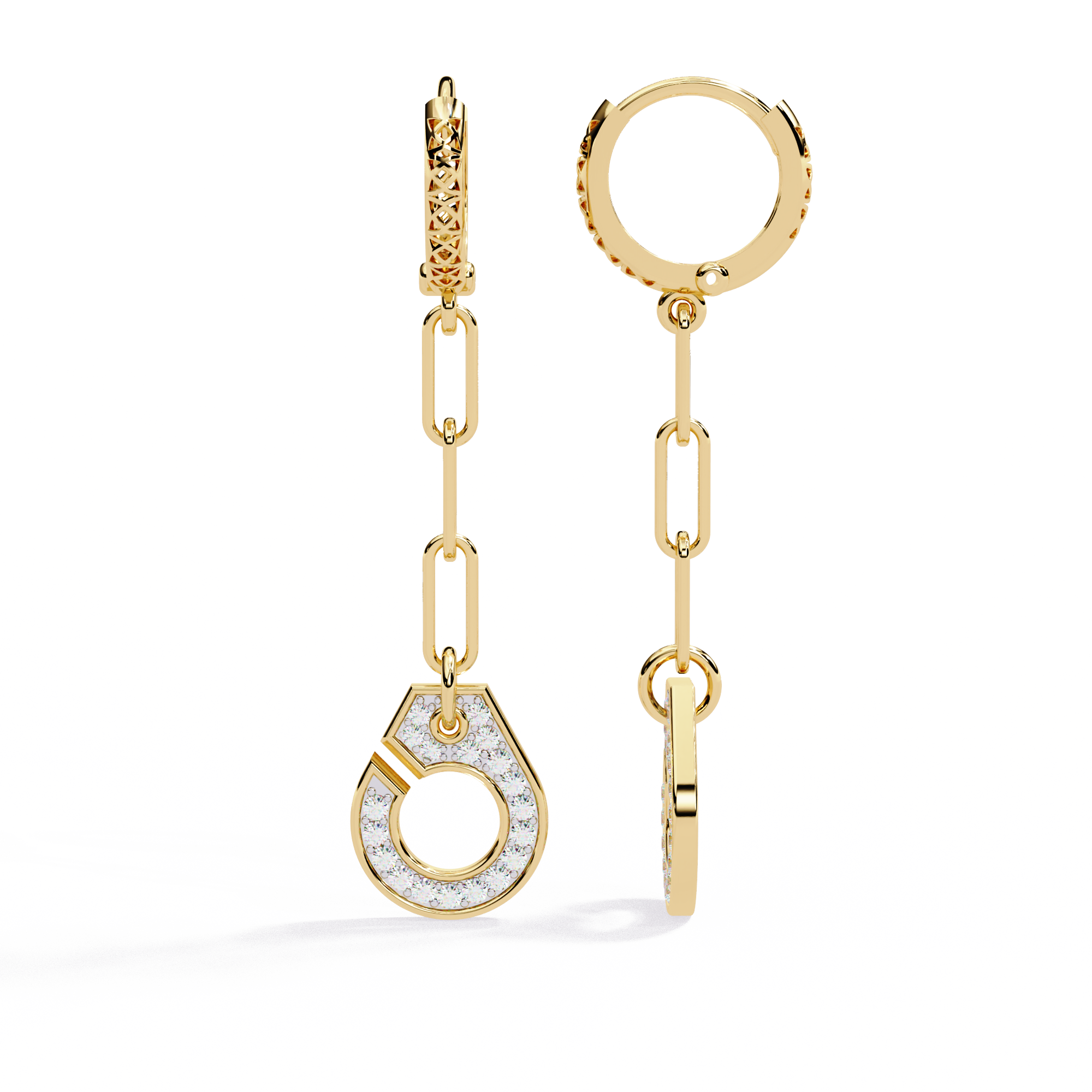 Buy Luxe Chain Hoop Natural Diamond Earrings |Solitairekart
